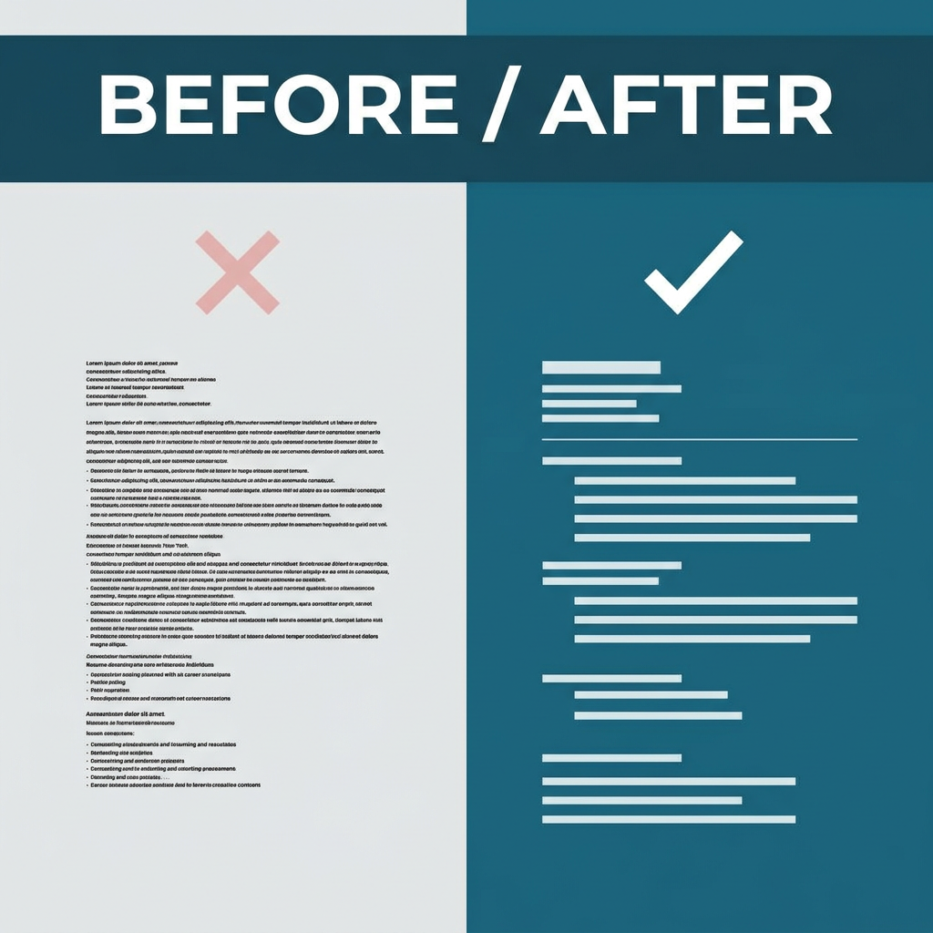 Before & after: a resume that passed the bots